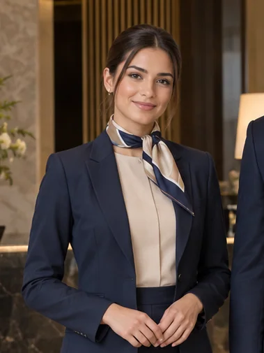 Kurumsal Fular — Lacivert Çizgili