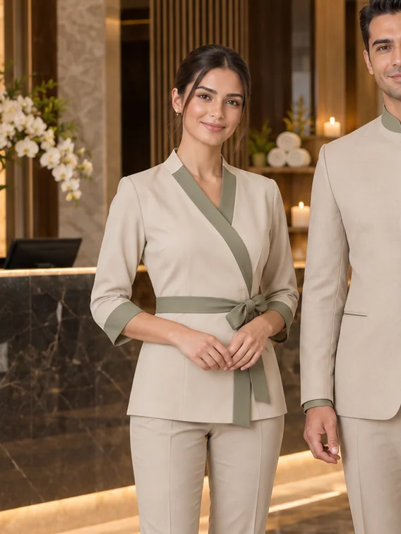 Benessere Kruvaze Spa Tunik — Taş / Adaçayı