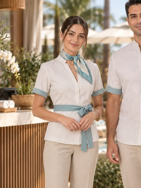 Riviera Kadın Resort Bluz — Ekru / Turkuaz